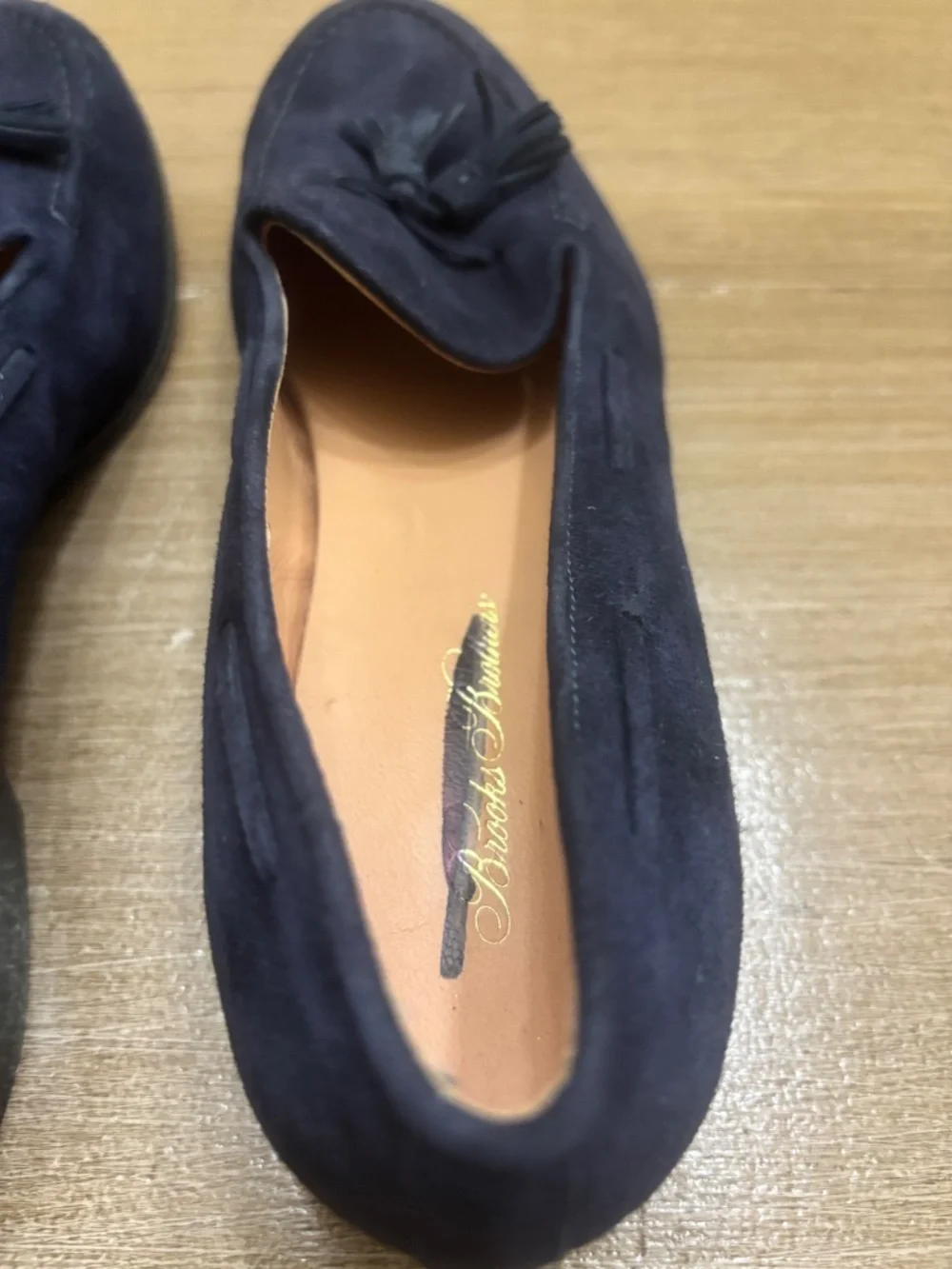 Brooks Brothers Tassel Suede Loafers Navy Men 6.5 Made in Italy Quiet Luxury